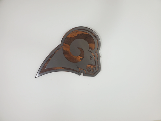 La Rams Tribute Metal Art On Wood Football Rustic Wall Décor Gift Sign Made in Usa