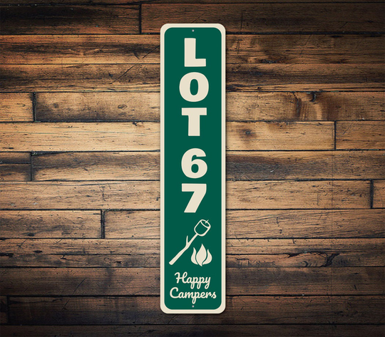 Happy Camper Home Sign, Camping Number Camp Post Lot Number, Decor, Sign