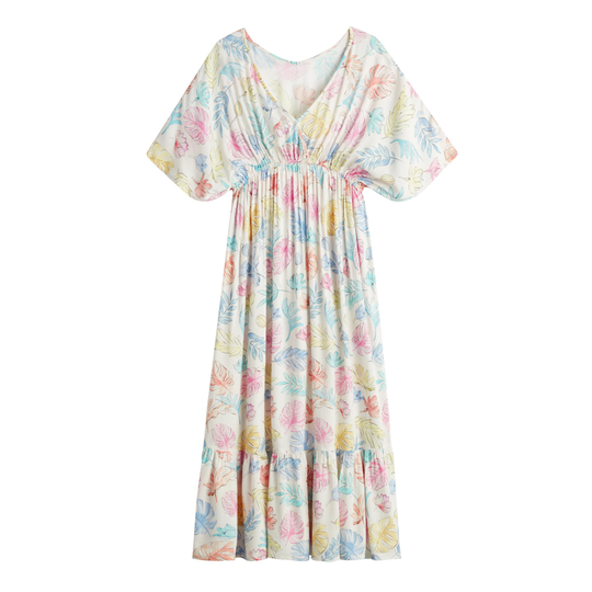Multicolor Falling Leaves Mira Kaftan Dress - Large by World Market