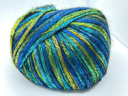 Rock Star Blue & Green Shades Metallic Sheen, Soft Nylon, Merino Wool, Acrylic Blend Yarn, 50 Gram 125 Yards, #75019 Ice Yarns