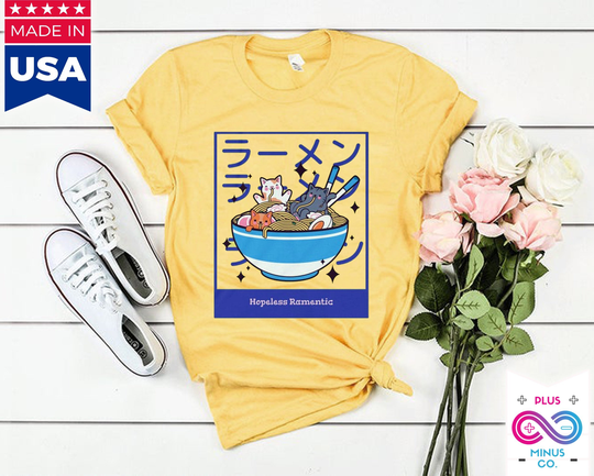 Hopeless Ramentic, Gift For Ramen Lover, Love Asian Noodles, Cute Tshirt, Noodle Japanese Food Lover Tee