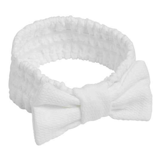 White Waffle Weave Cotton Spa Headband by World Market