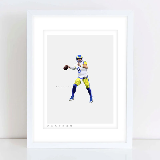 Matthew Stafford "Game Winner" Los Angeles Rams Superbowl Illustration Print