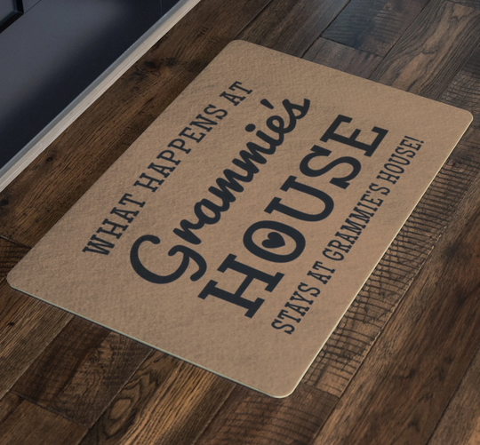 What Happens At Grammie's House Doormat, Grammie Cute Gift, Gift For Grammie, Mother's Day Door Mat