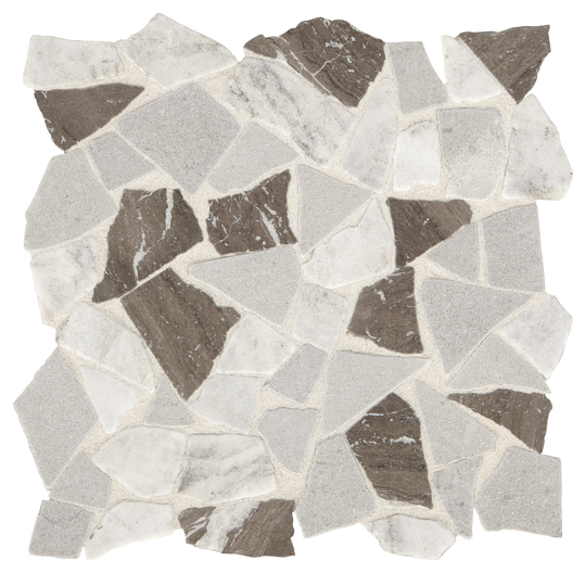 American Olean Designer Elegance Reverent Taupe Blend 12-in x 12-in Tumbled Natural Stone Marble/Limestone Pebble Patterned Floor and Wall Tile