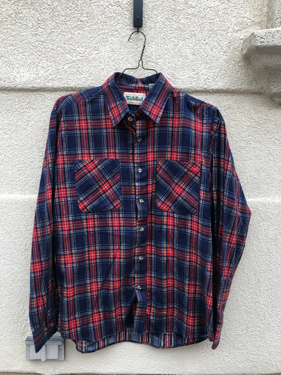 Vintage 80's Trails End Plaid Button Down Shirt