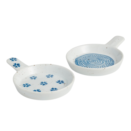 Indigo Blue And White Abstract Ceramic Tea Rests Set Of 2 by World Market