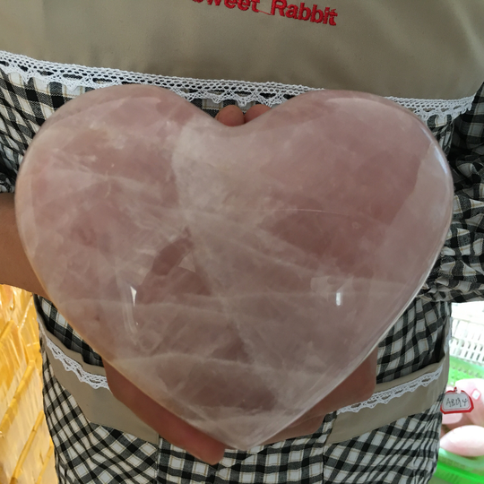 3.65lb Natural Pink Rose Quartz Crystal Heart Gifts For Loves Healing 5.8'' Ab194