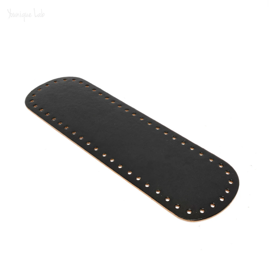 31 cm Black Eco Leather Bag Bottom Suitable For Knitting Bags, Crochet Bags
