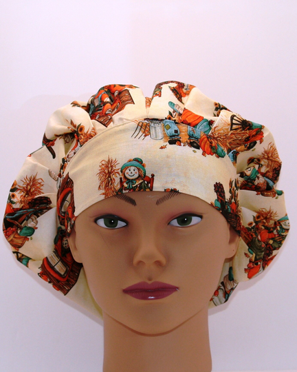 Bouffant Fall Scarecrows Style Scrub Cap 375
