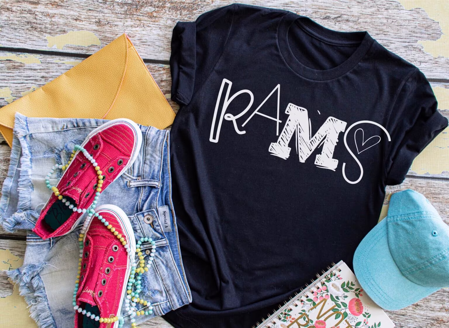 Football Shirts | Rams Shirt For Women Cheer Mom Sports Teams Women's V-Neck Unisex Tee