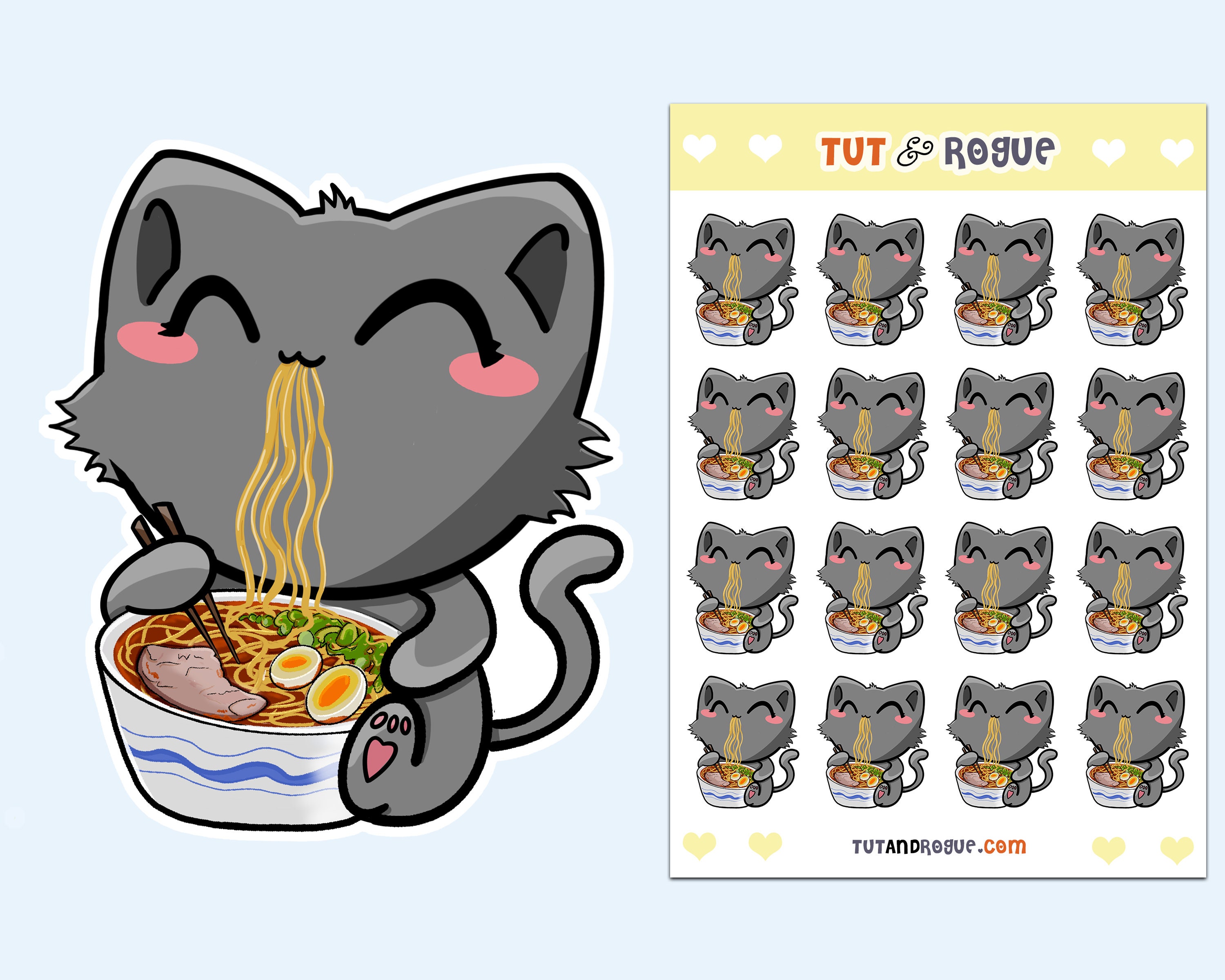 Cat Ramen Sticker Sheet