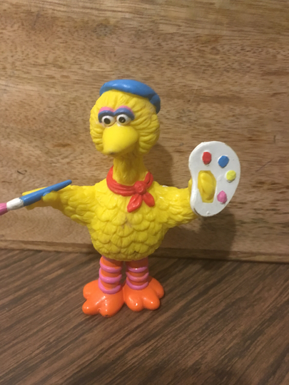 Vintage Applause Sesame Street Big Bird Artist Painter Figure Pvc Cake Topper Rare Toy Figure Lot 3