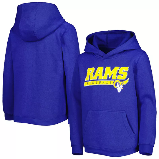 Youth Royal Los Angeles Rams Take the Lead Pullover Hoodie, Boy's, Size: YTH Large, Blue