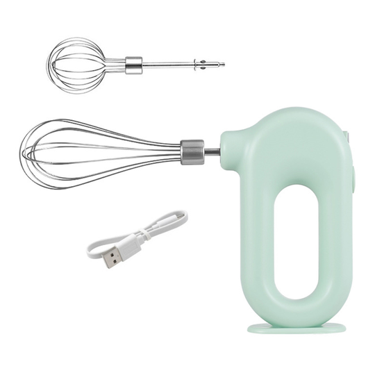 1 Set Egg Mixer Eco-friendly High Speed Plastic Handheld Electric Food Blender for Home - cyan