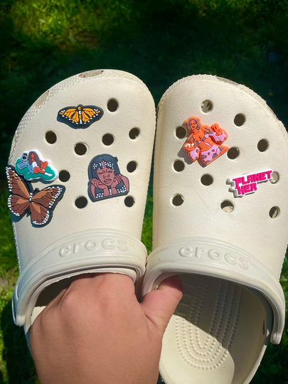 Sza & Doja Cat Shoe Charms Butterfly Ctrl Album Cover Good Days, Planet Her Kiss Me More Collection