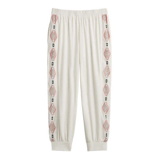White Diamond Embroidered Kyra Lounge Pants - Cotton - Large by World Market