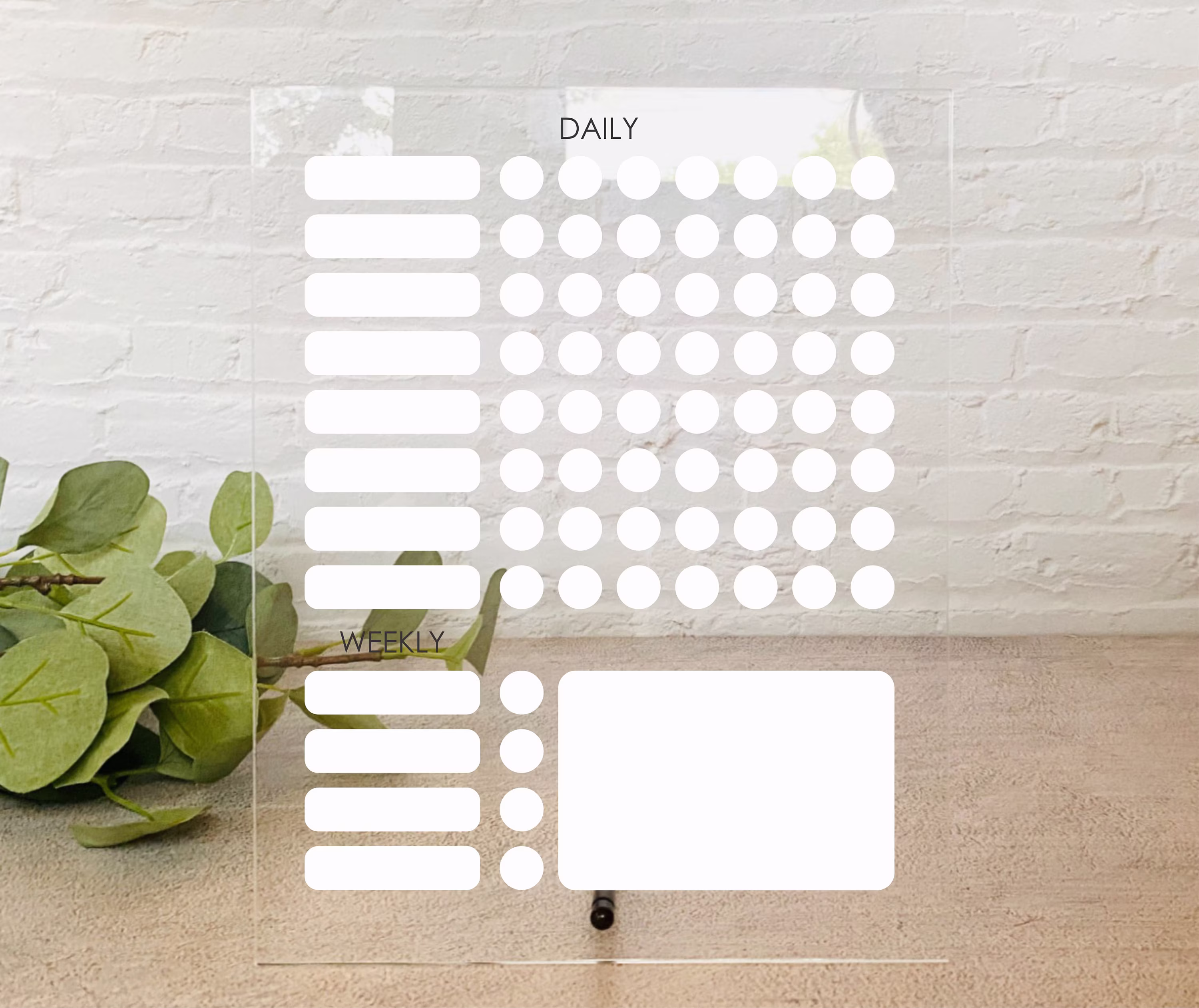 Acrylic To Do List For Desktop, 8"x10" || Reusable Adhd Focus Schedule Dry Erase Board Notes Pad Clear Home Office 03-013-020