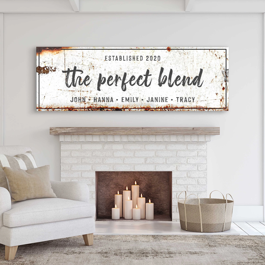 The Perfect Blend Sign Personalized Blended Family Name Living Room Wall Décor Custom Wedding Gifts For Couples Established