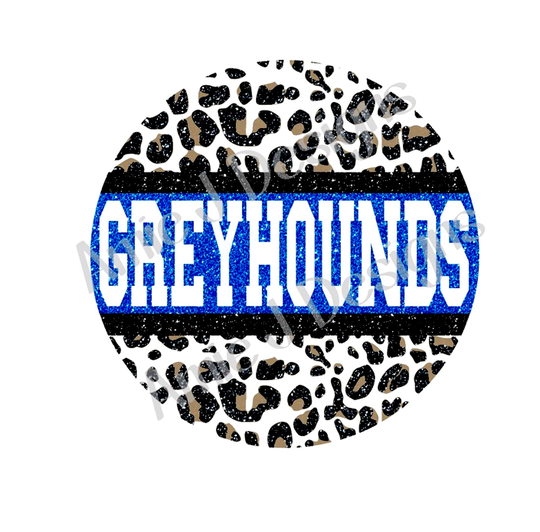 10 | Ten Ready To Press Sublimation Transfers| Press| Gold Leopard Glitter Circle Greyhounds