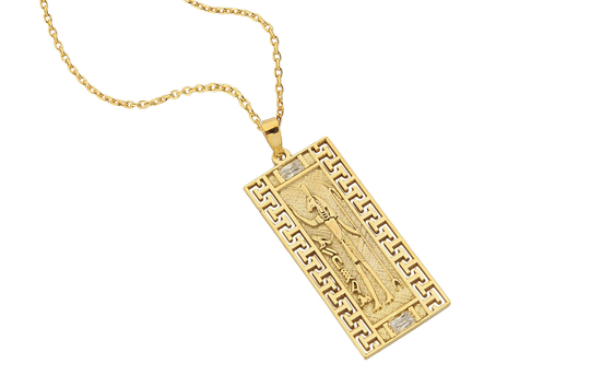 Seth Egpytian Cartouche, Egyptian Necklace Women, Gold Personalized Pendant, Nameplate Necklace, Cartouche