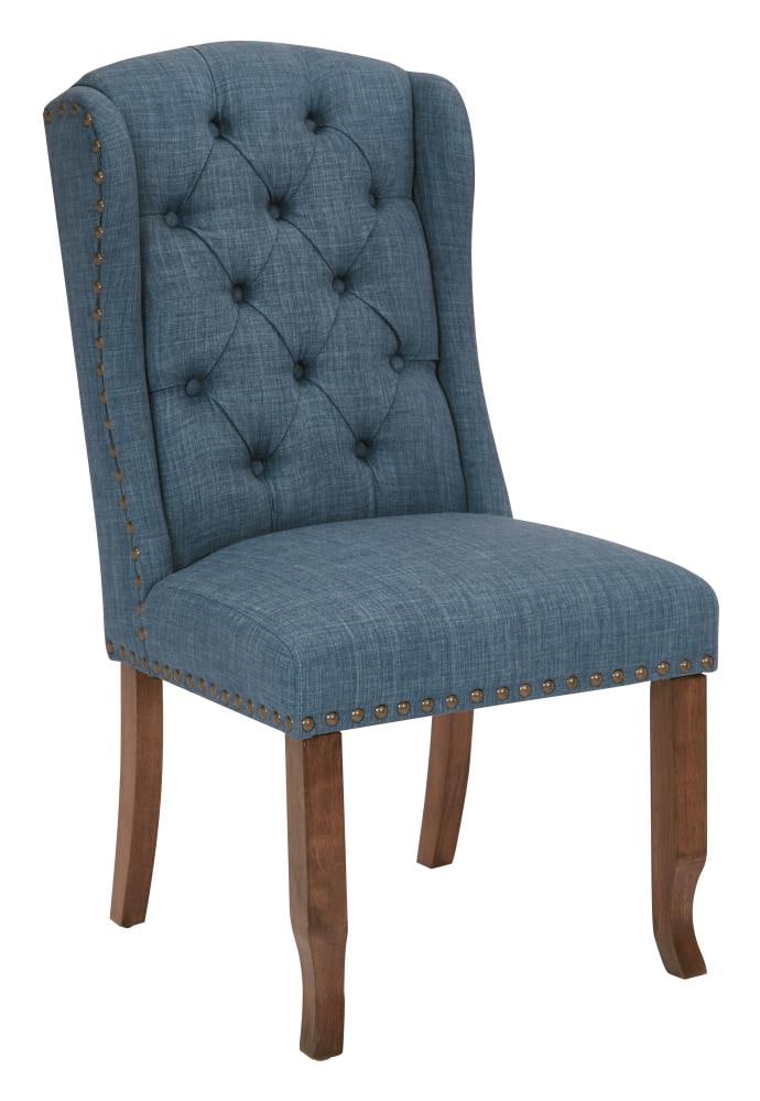 OSP Home Furnishings Contemporary/Modern Polyester/Polyester Blend Dining Side Chair (Metal Frame) in Blue | JSAW-L39
