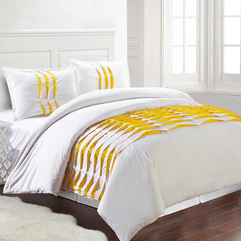 Amrapur Overseas Cotton duvet set Yellow Multi Reversible King Duvet (Blend with Polyester Fill) | 3DVTCTNG-ISY-KG