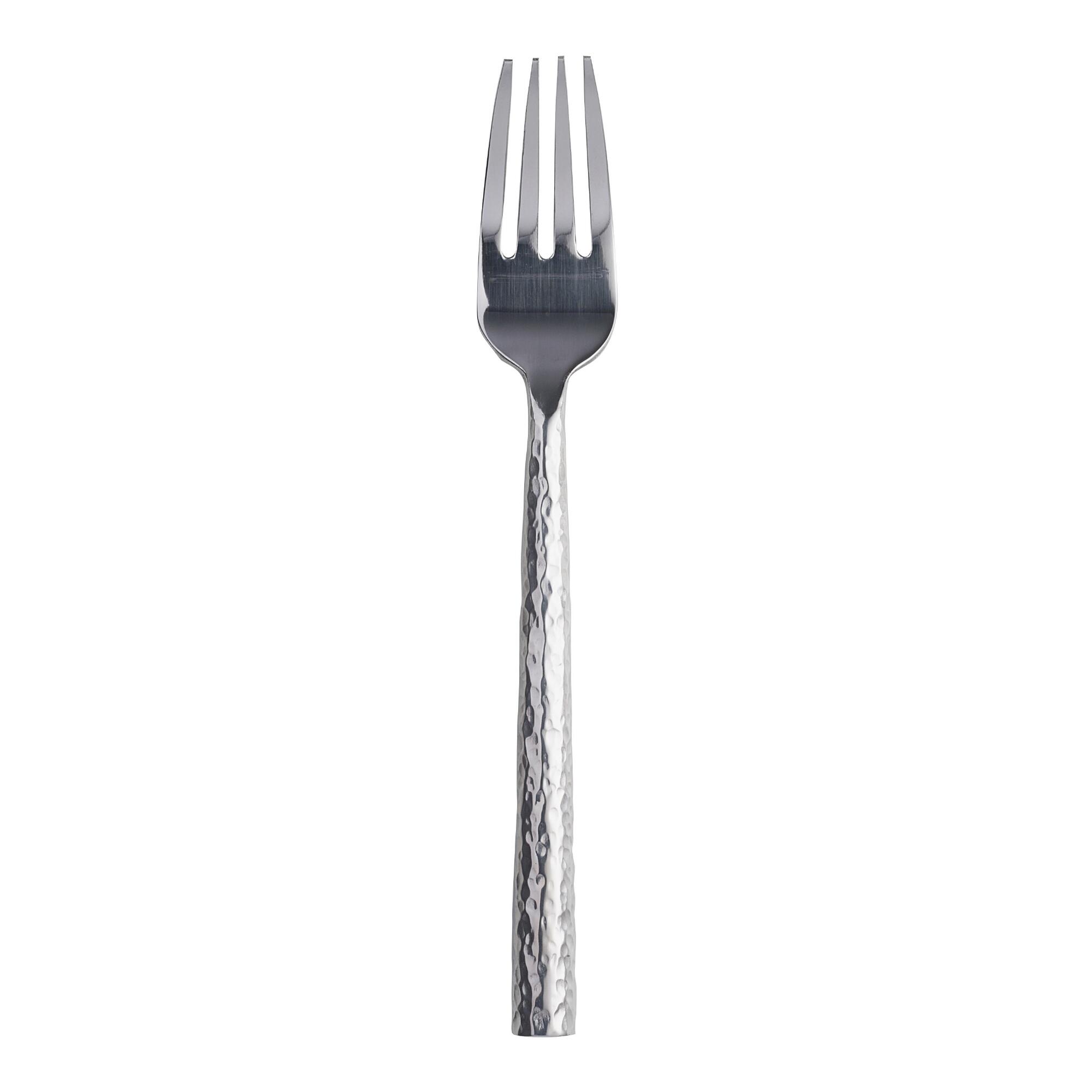 Hammered Stainless Steel Dinner Forks Set of 4: Silver by World Market