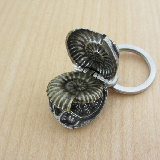 Ammonite Concretion Keychain - Fossil Nodule, Paleontology
