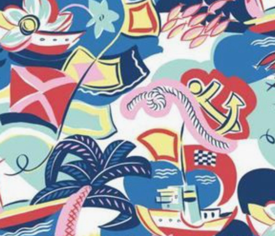 Sale | Regatta Fabric Blend Fabrics Seafarer Anna Griffin Nautical Cotton Woven 1/2 Yard