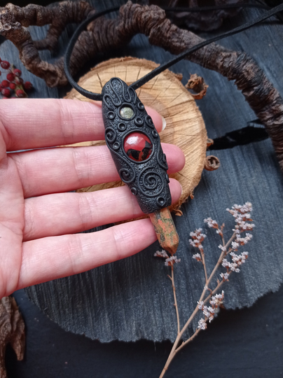 Heliotrope Pendant, Amulet Protection, Witchcraft Talisman