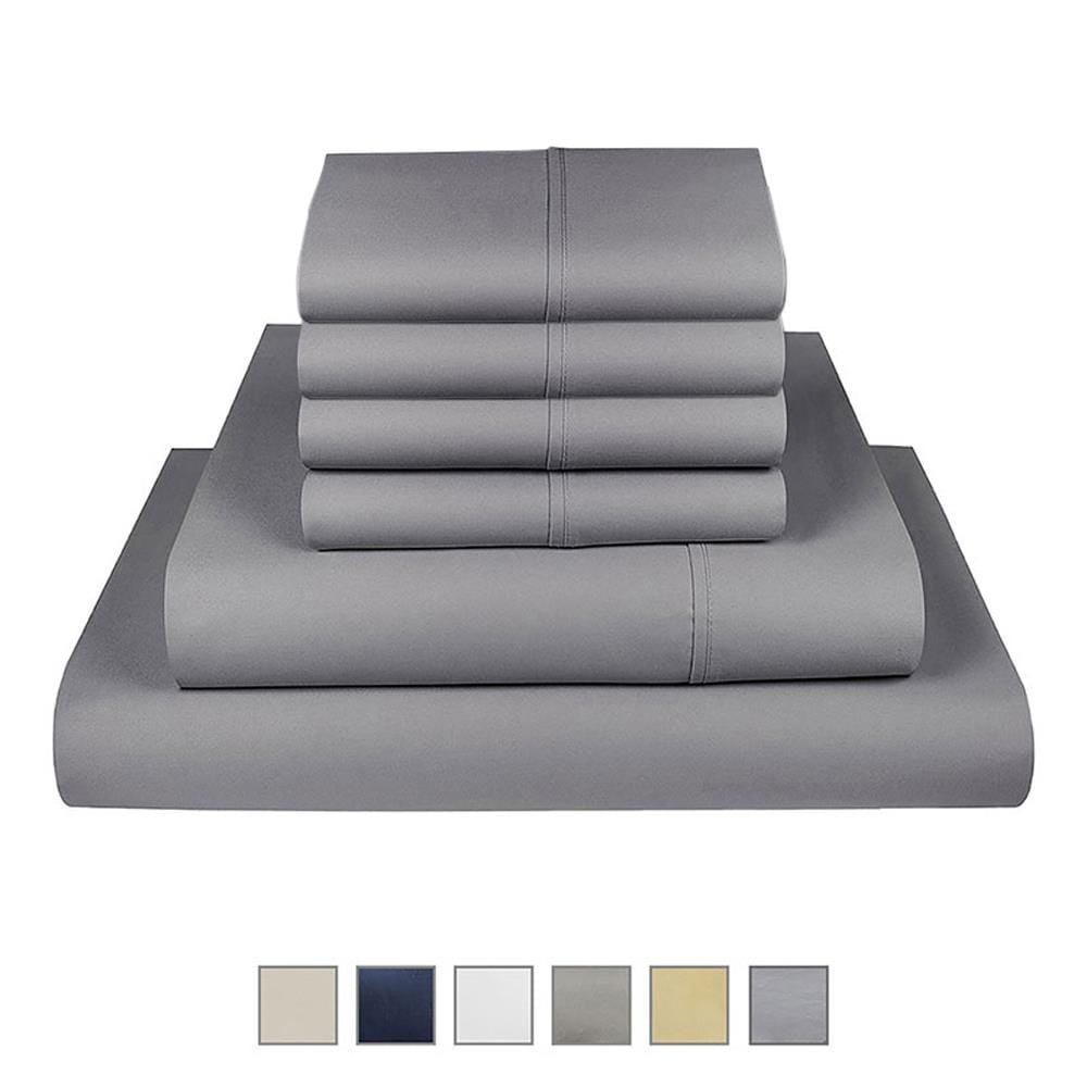 Fisher West New York fwny Queen Cotton Polyester Blend 4-Piece Bed Sheet in Gray | 810018901493