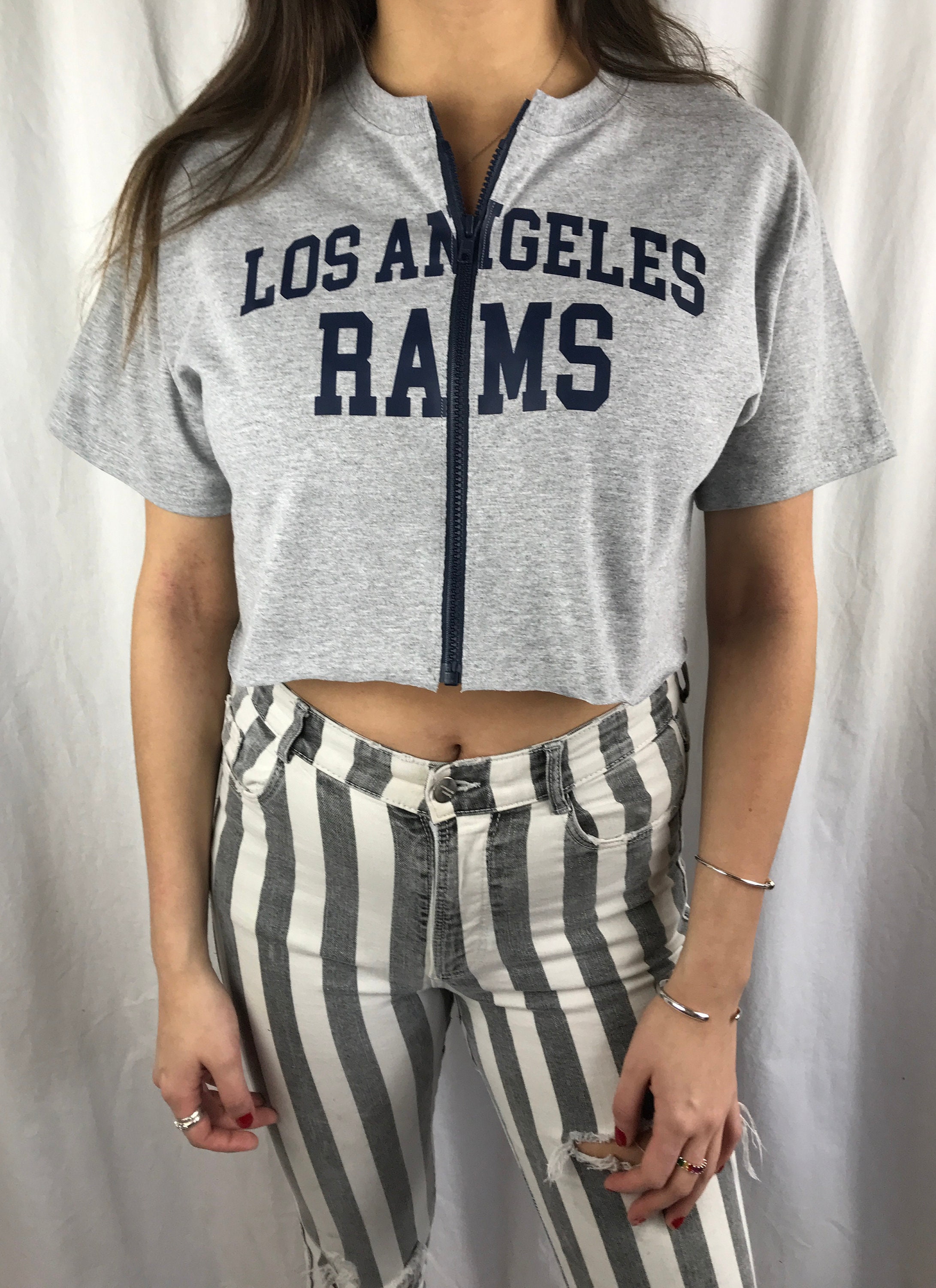 Los Angeles Rams Cropped Zip-Up Tee