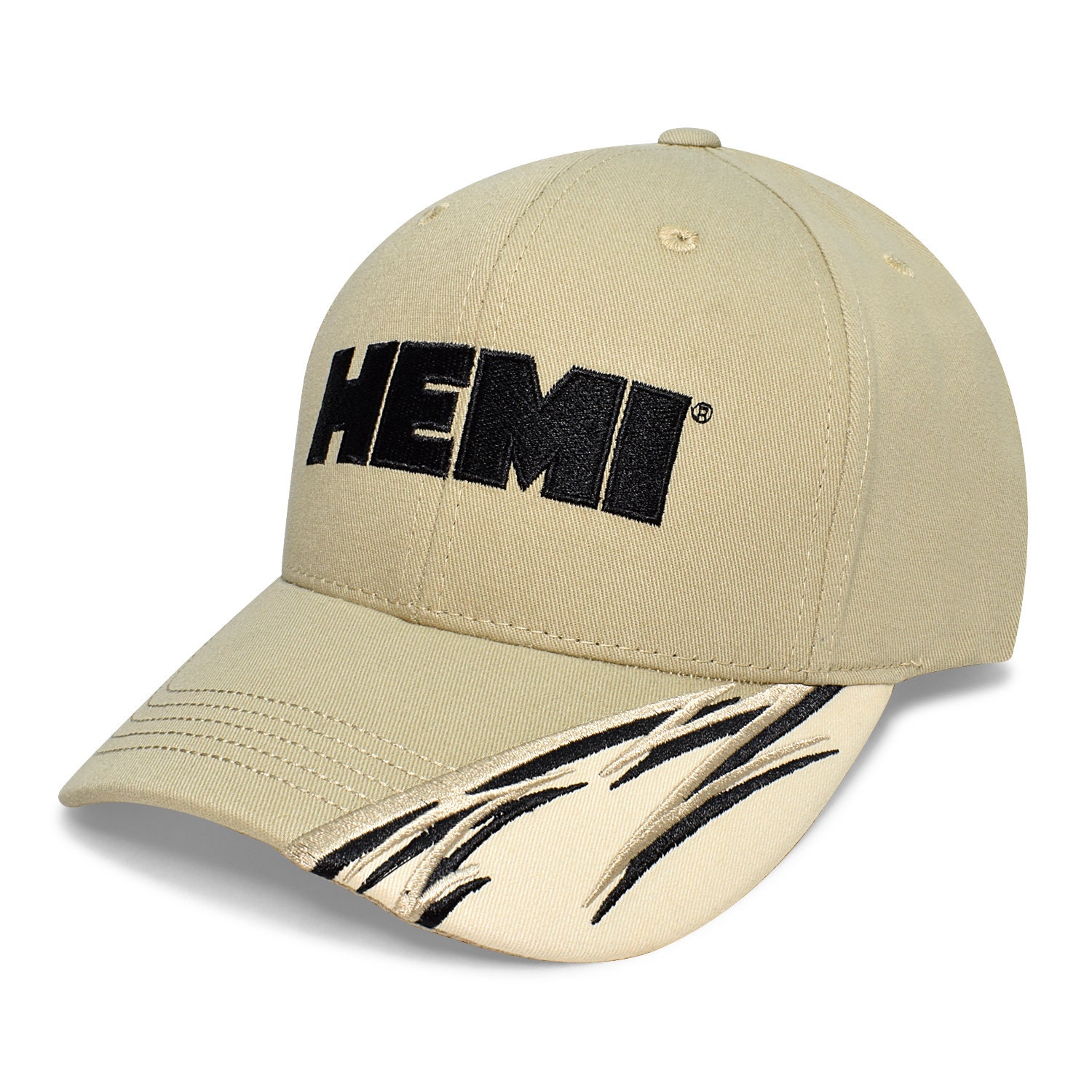 Graphic Visor Beige Sports Baseball Cap With Hemi Logo For Dodge Jeep Ram