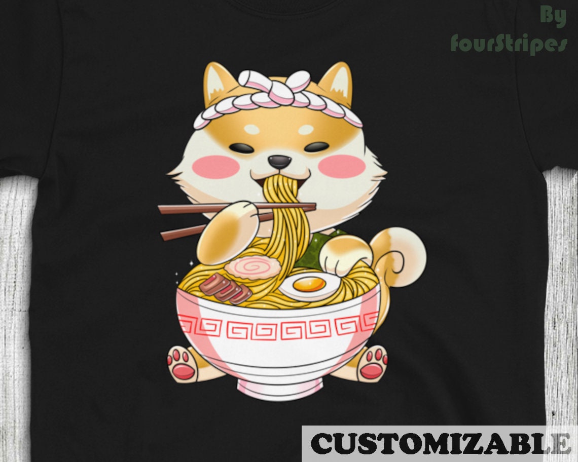 Shiba Inu Ramen Kawaii Cute Anime Dog Japanese Otaku Tshirt