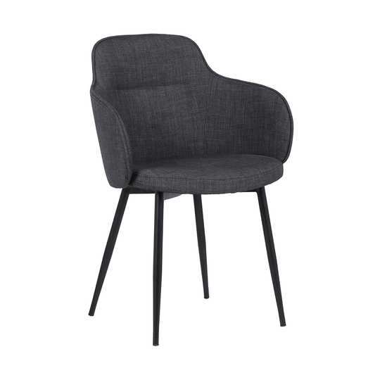 Armen Living Tammy Contemporary/Modern Polyester/Polyester Blend Upholstered Side Chair (Metal Frame) in Gray | LCTMSICHBLK