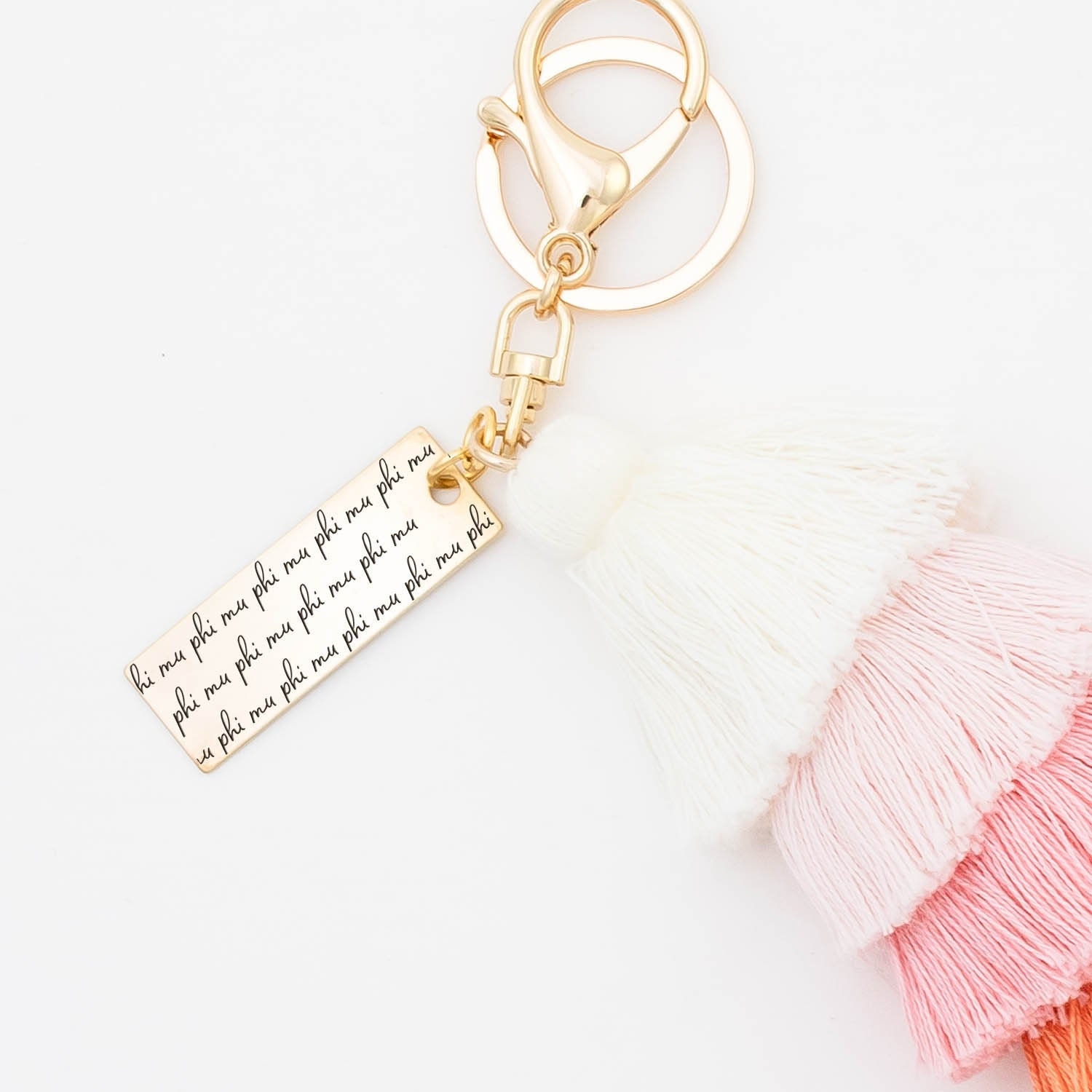 Phi Mu Keychain, Tassel Sorority Gift, Key Chain With Ombre Tassel, Big Little Bid Day Initiation Gift