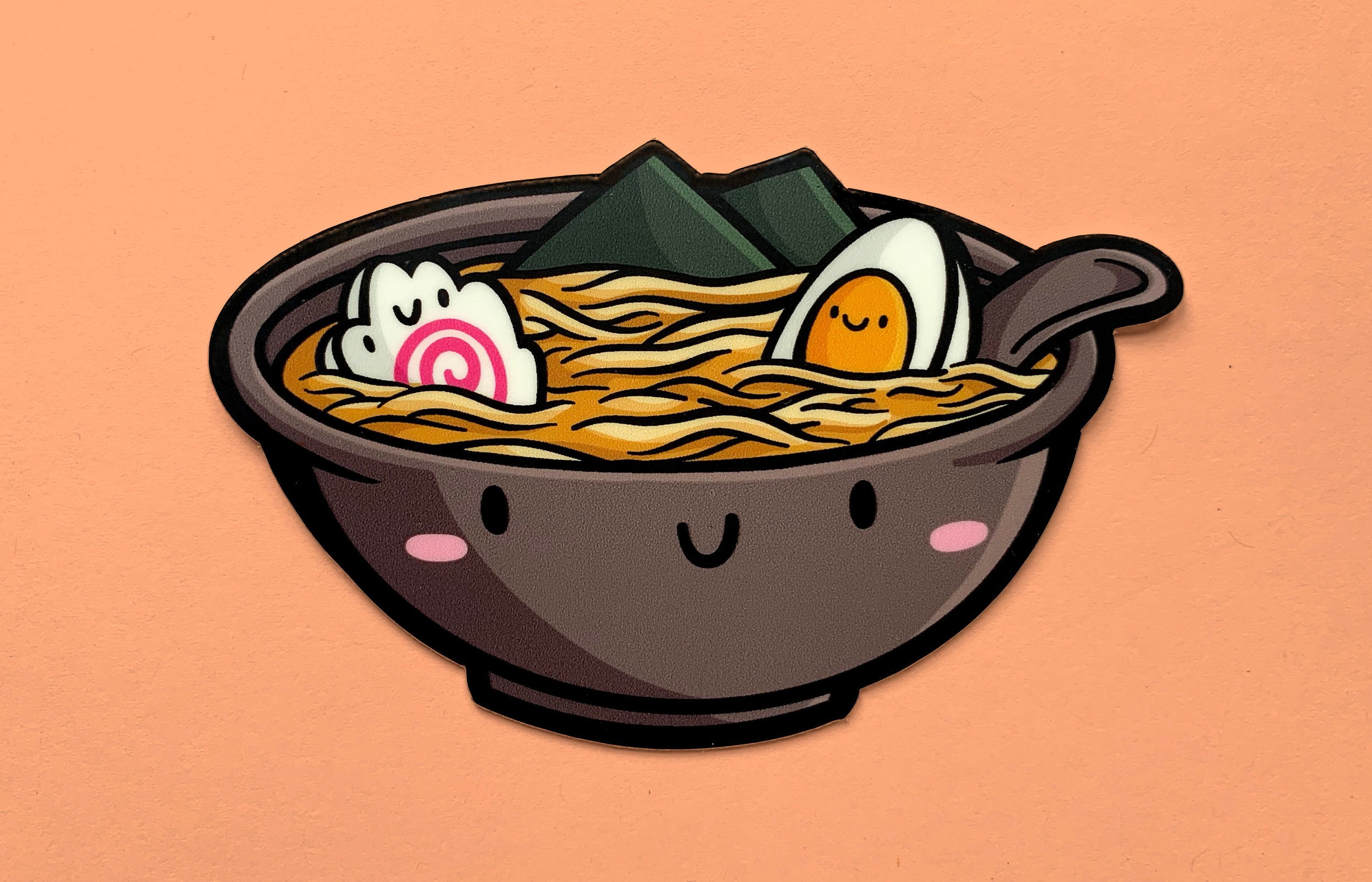 Ramen Vinyl Sticker | Bowl Of Ramen| Waterproof Kawaii Japanese Water Bottle Car Bumper