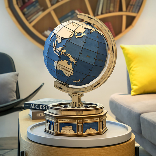 Diy 3D Wooden Puzzle Globe | Earth Model Secret Locker