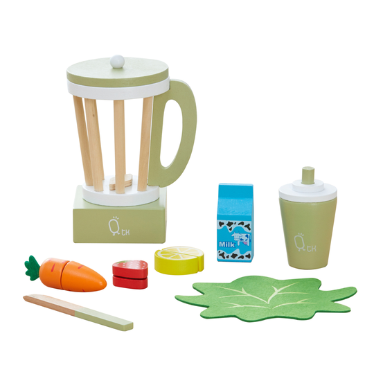 Teamson Kids Wooden Blender play kitchen Toy 13 pcs TK-W00008