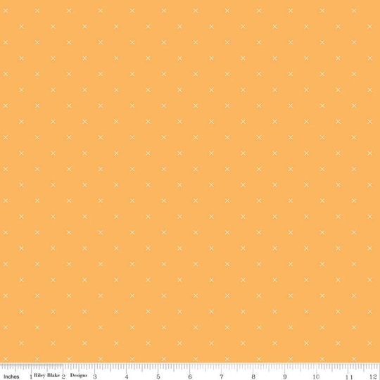 Lori Holt Bee Cross Stitch in Daisy Yellow - Riley Blake Designs C745-Daisy 100% Quilting Cotton Cut Continuously