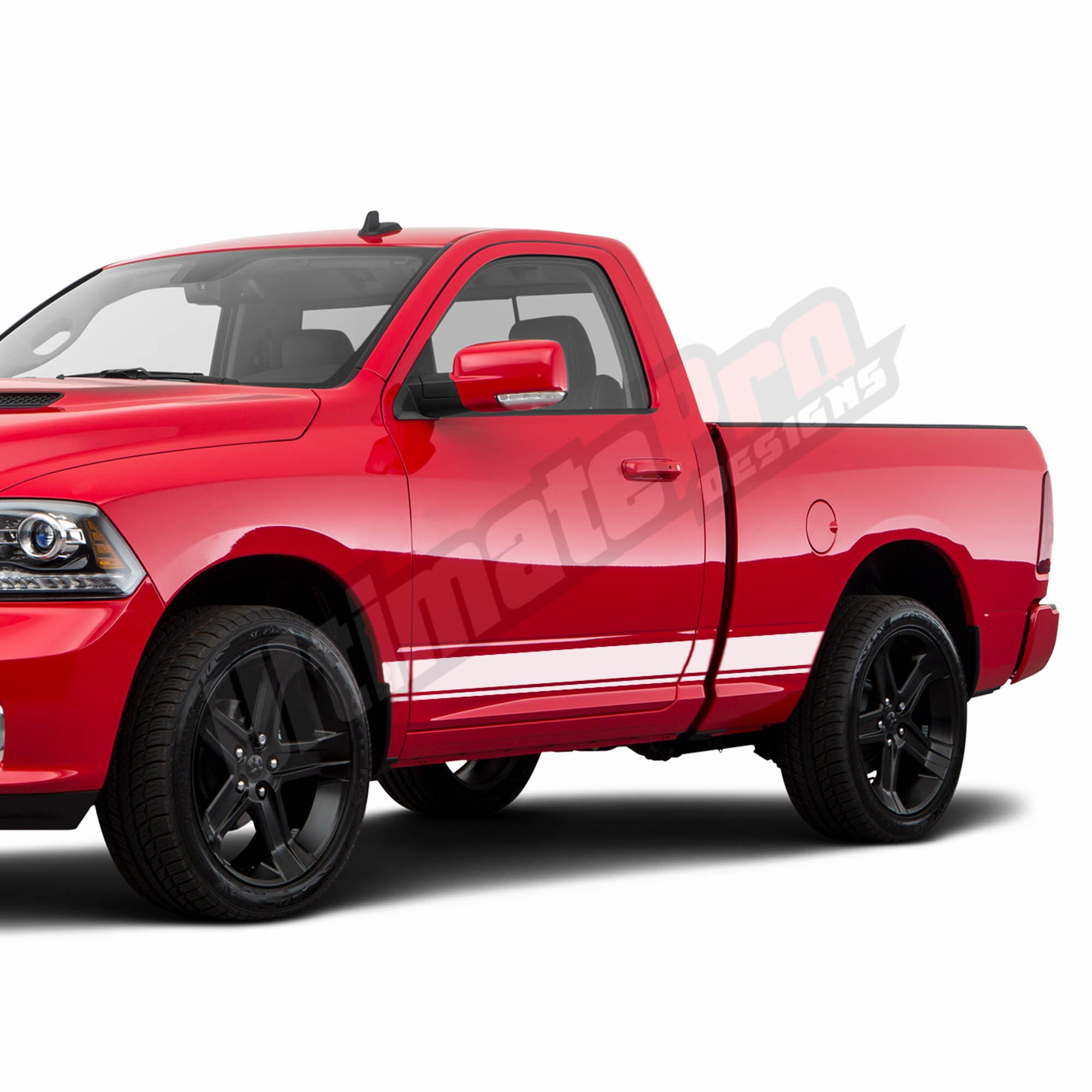 Decal Sticker Compatible With Dodge Ram Regular Cab Side Door Wrap 2x Sport Stripes Rebel Laramie Longhorn Srt8 Rt 1500 2017 2018 2019 2020