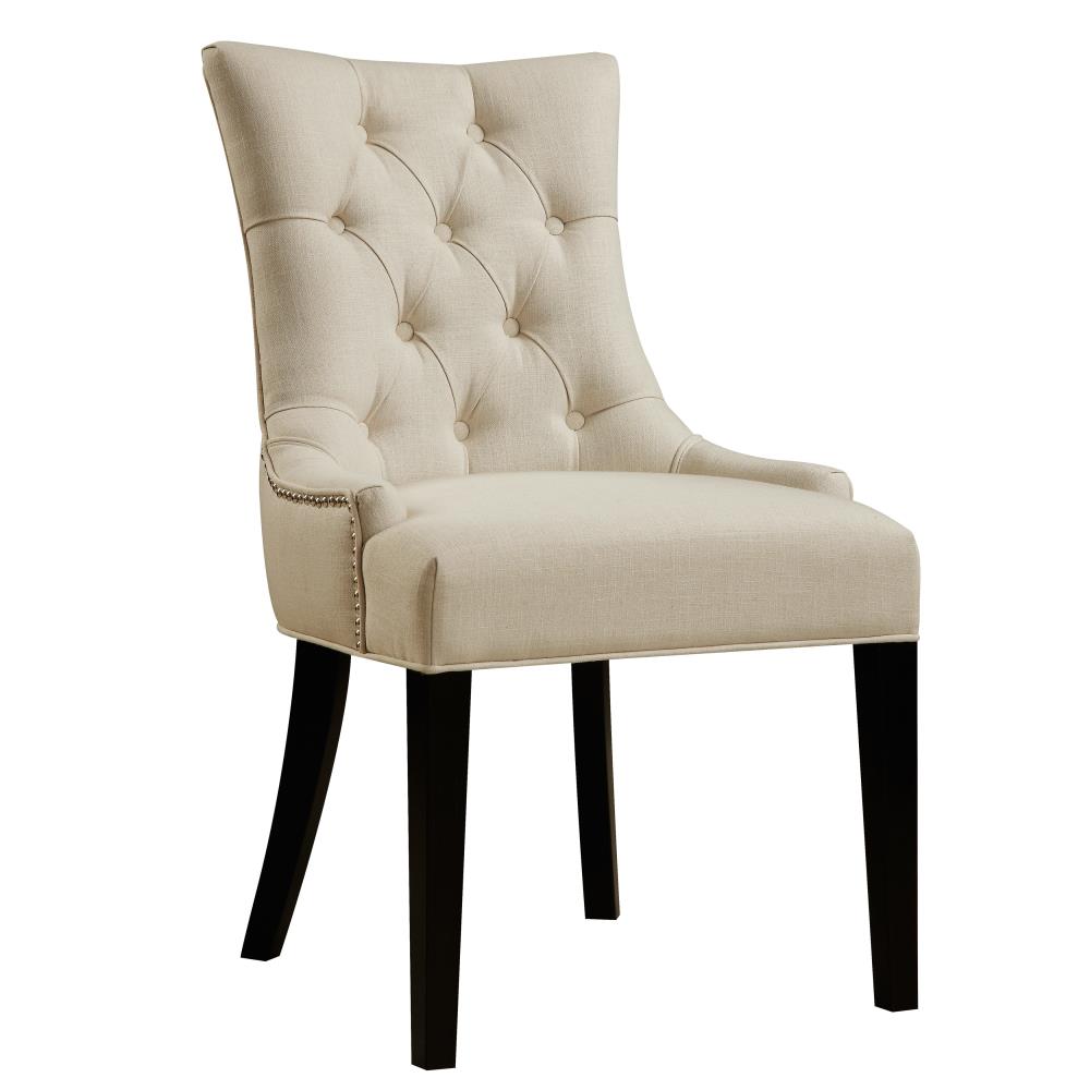 HomeFare Contemporary/Modern Polyester/Polyester Blend Upholstered Dining Side Chair (Wood Frame) in White | DS-2514-900-386