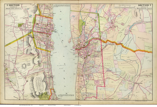 Tarrytown South Nyack 1891 Map Reprint Hudson Valley New York Atlas