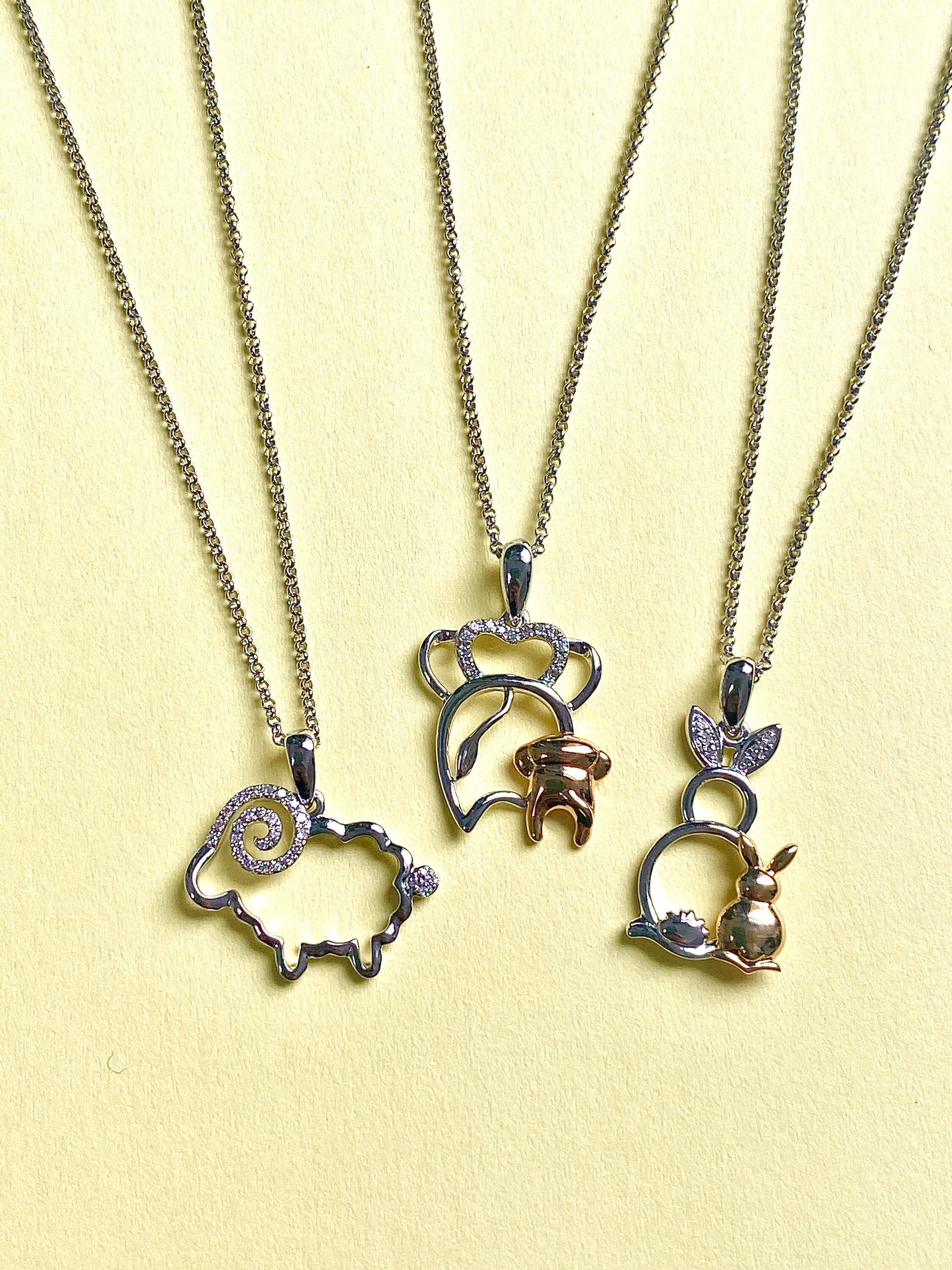 14K Mothers Day Pendant Necklace, Solid Gold Animal Pendant, Mother Daughter Gifts, Dainty For Her, Gift
