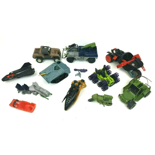 Vintage Gi Joe 10 Vehicles Lot Ram Cycle Awe Striker Vamp Mk2 Tank Helicopter