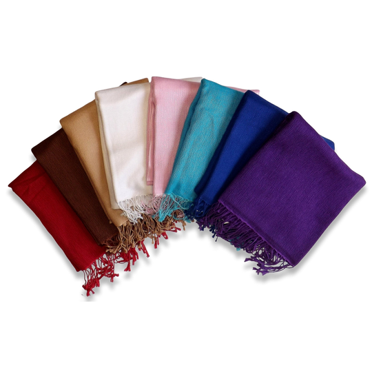Peach Couture Luxurious Classic Soft Cashmere and Silk Blend Pashmina Wrap Shawl - chocolate brown