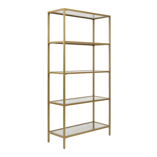 Gold Metal and Glass Bookshelf by World Market
