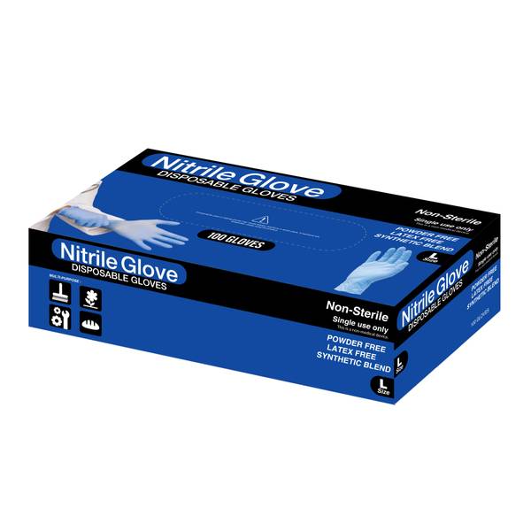 Hongray 100-Pack Disposable Vitrile Blended Exam Gloves-Medium