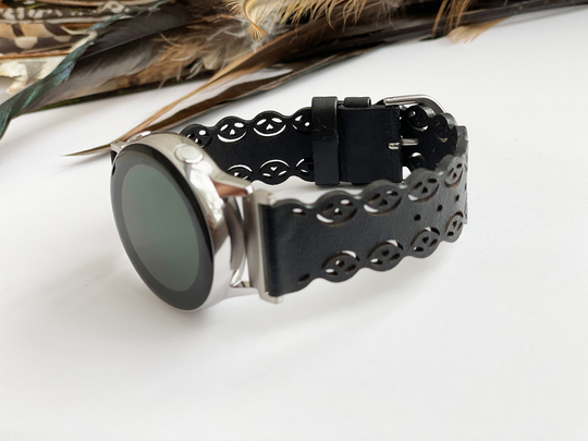 Samsung Galaxy Active 2 4 Watch Band 40 42 44 46 Black Lace Leather Strap Fashion Cute Bracelet For 3 41mm